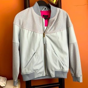 Light Blue Topshop Faux Leather Jacket. NWT